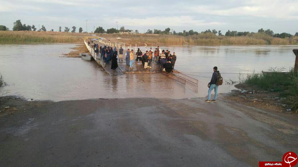 اندر مشکلات گذر از پل ارتباطی مسیر عنافجه + تصاویر