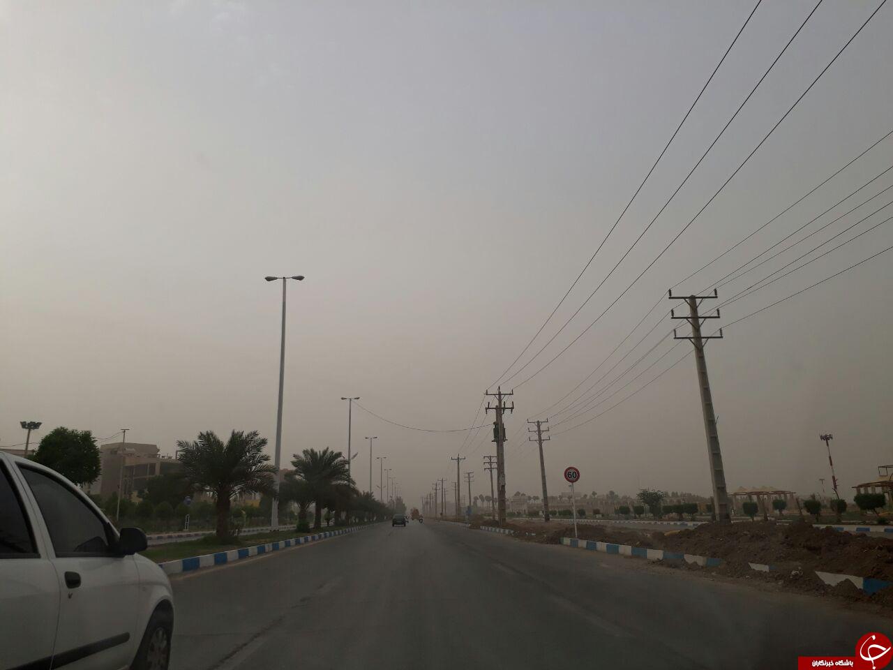 آسمان خاکستری رنگ آبادان + تصاویر