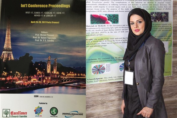 ارائه مقاله دانشجوی دکتری بیوشیمی دانشگاه آزاد اسلامی همدان در فرانسه