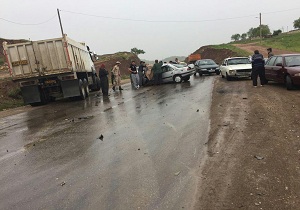 تصادف در محور روانسر به پاوه راننده را به کام مرگ برد