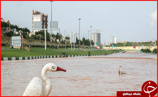 فعال شدن رودخانه شهر قم در پی باران شدید + تصاویر
