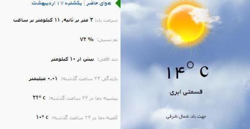 آب و هوا - آذربایجان شرقی 17 اردیبهشت ماه  96