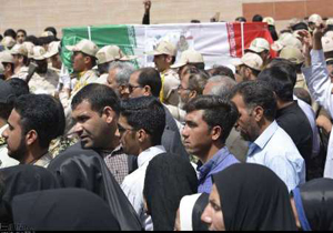 تشییع پیکر مطهر سه شهید نیروی انتظامی درخاش
