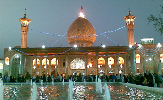 حرم شاهچراغ (ع) نور باران در میلاد حضرت علی اکبر(ع)