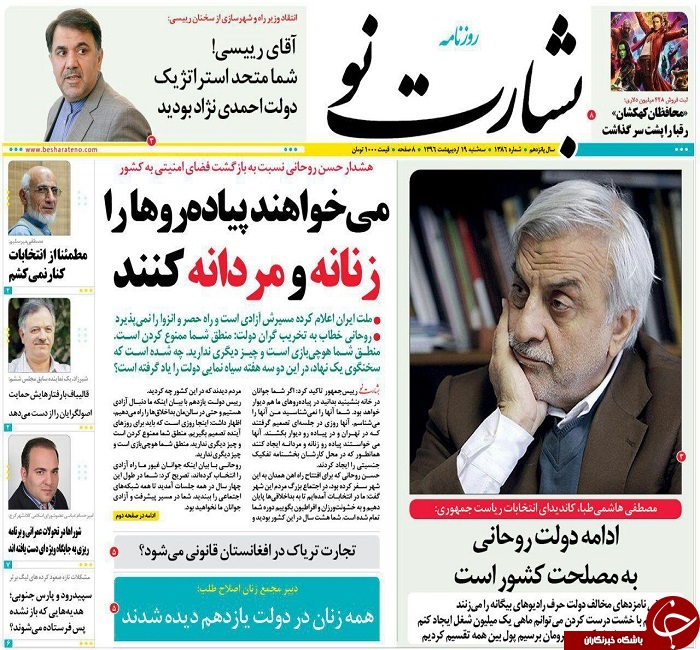 صفحه نخست روزنامه های استان یزد