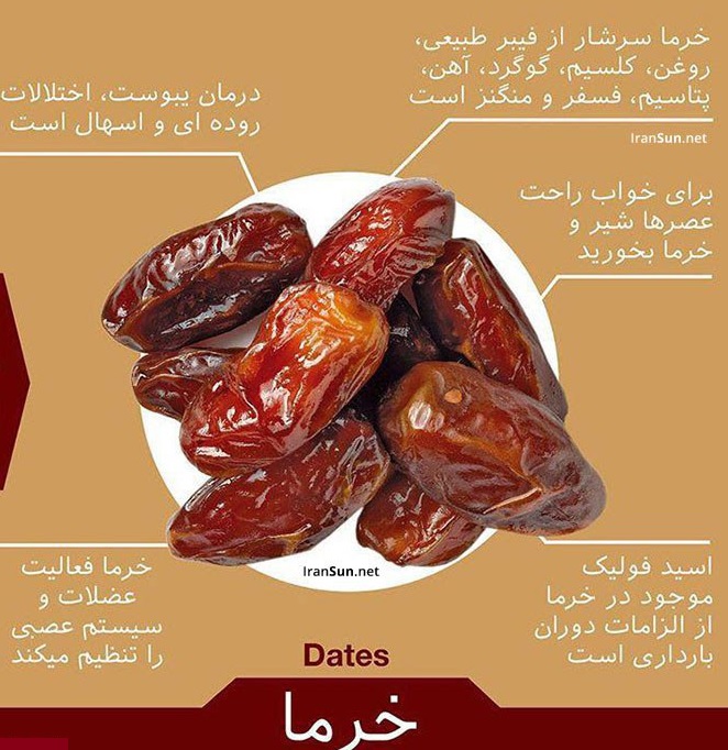خواص باور نکردنی خرما + اینفوگرافی