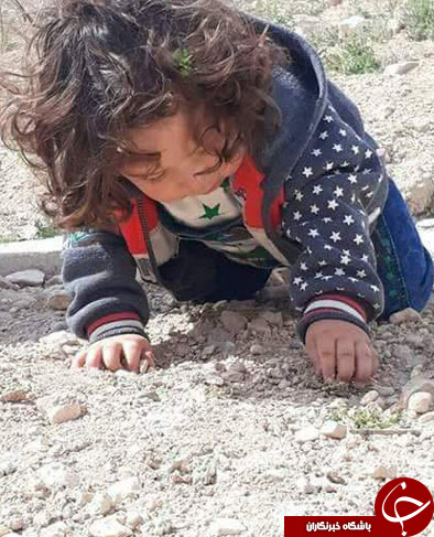 گریه سوزناک دختربچه سوری بر سر مزار پدرش + عکس