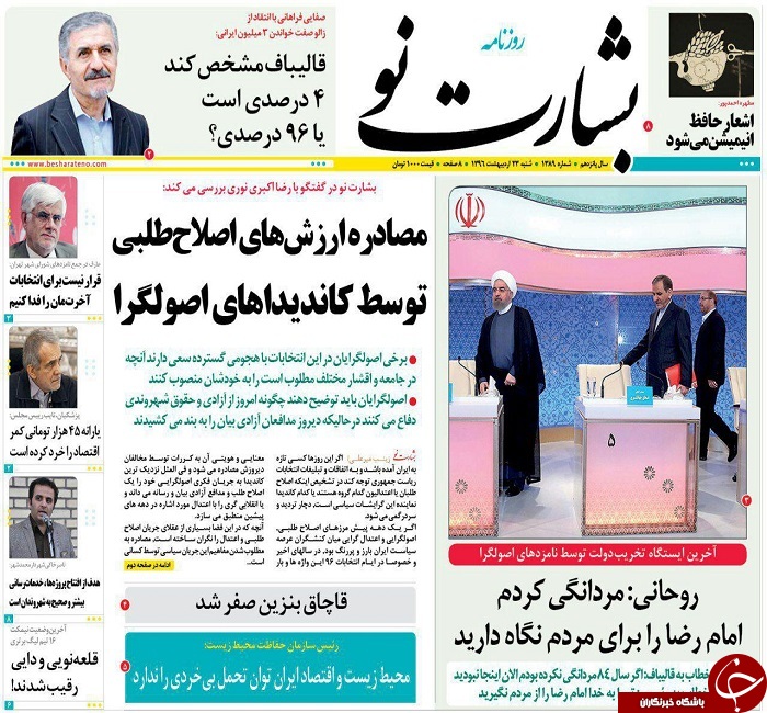 صفحه نخست روزنامه های استان یزد