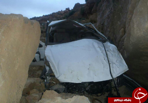 سقوط خودرو پژو پارس در دره + تصاویر