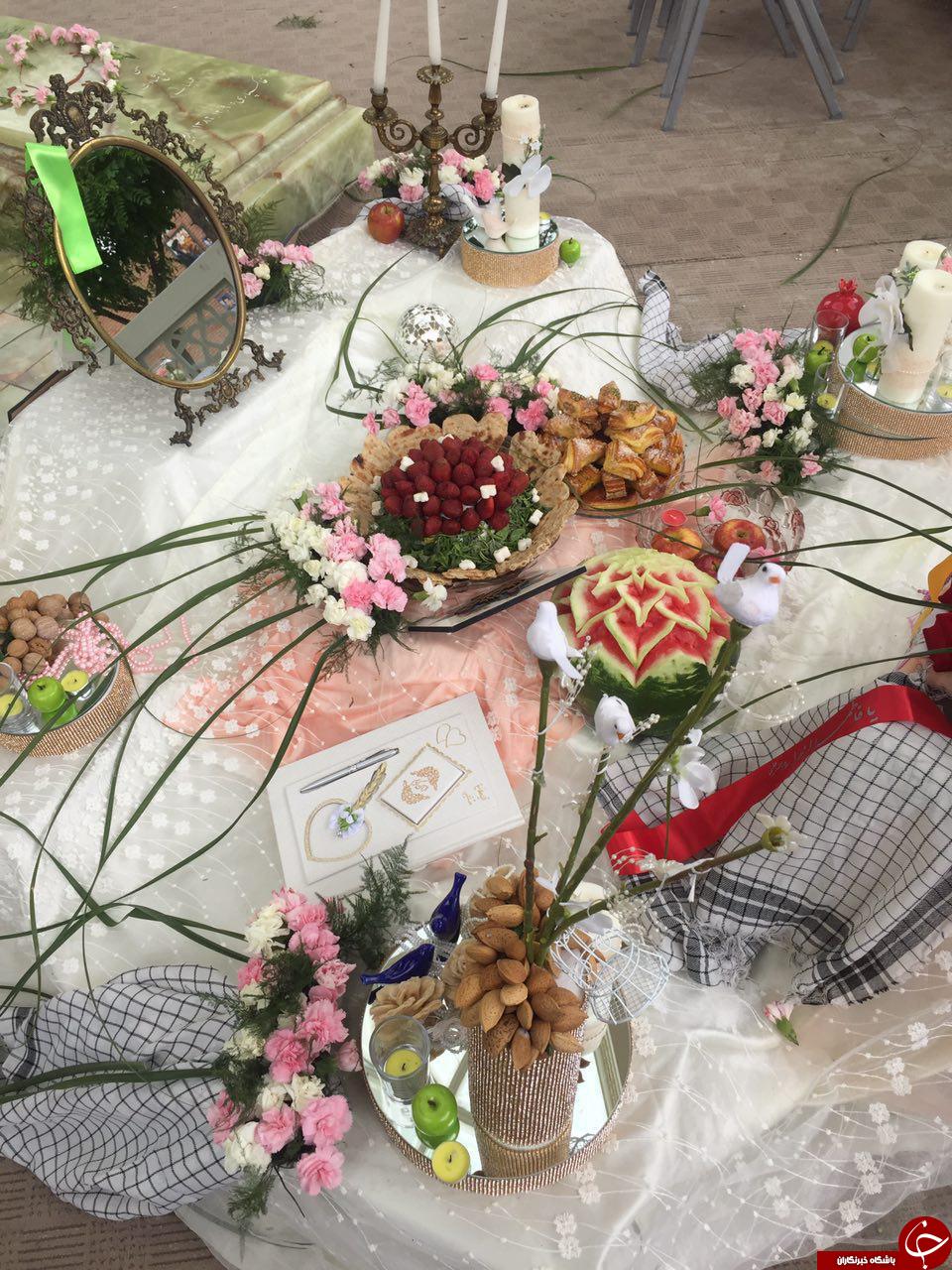 جاری شدن خطبه عقد در کنار مزار شهدا + تصاویر
