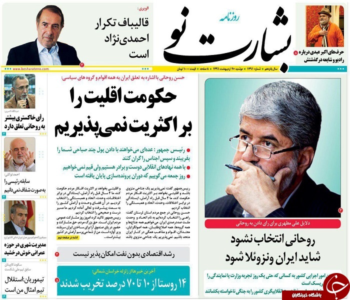 صفحه نخست روزنامه های استان یزد