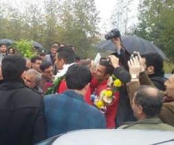 استقبال از ملی پوشان گیلانی تیم ملی فوتبال ساحلی کشور