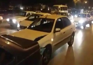 تصادف زنجیره‌ای در کمربندی غربی + فیلم