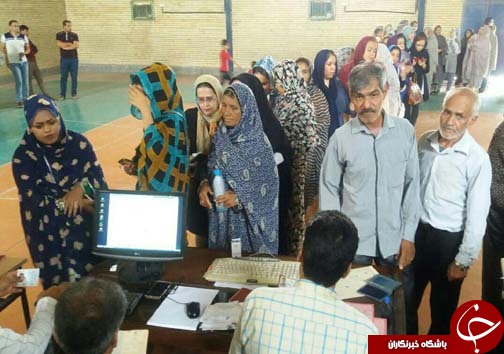 حضورپرشور اهل سنت و اقوام  هرمزگان مختلف در انتخابات + تصویر
