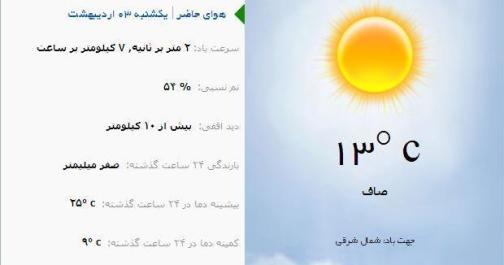 آب و هوا - آذربایجان شرقی 3 اردیبهشت ماه  96