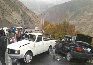 6 کشته و مصدوم در برخورد خودرو پراید و پیکان وانت