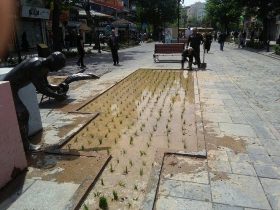 نشاء برنج در پیاده راه فرهنگی رشت
