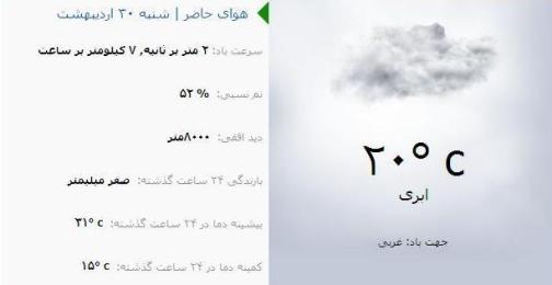 آب و هوا - آذربایجان شرقی 30 اردیبهشت ماه  96