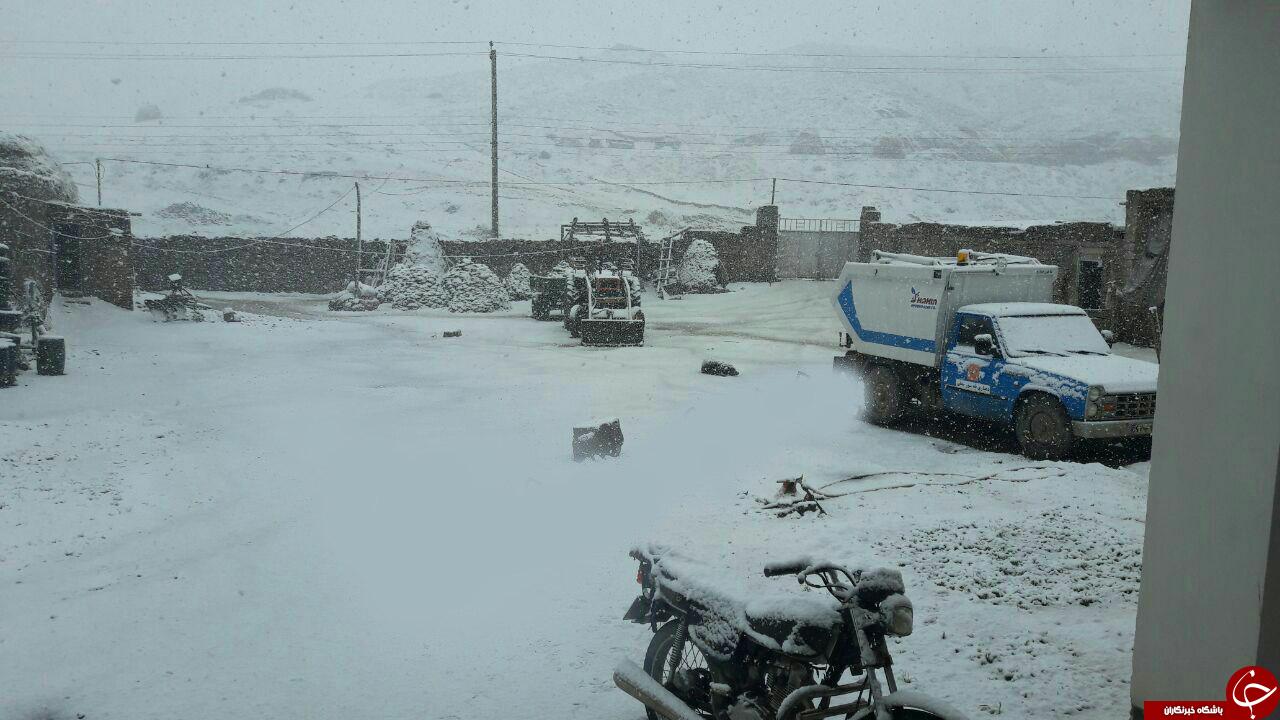 بارش برف روستای بلسور سفلی را سفیدپوش کرد + تصاویر