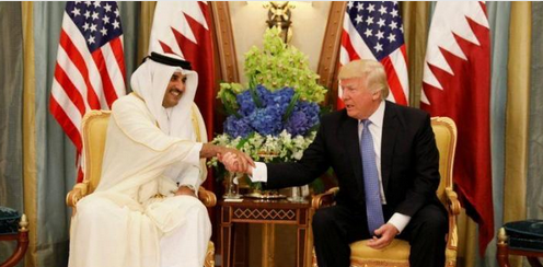 پوشش عجیب امیرقطر در دیدار با ترامپ+ عکس