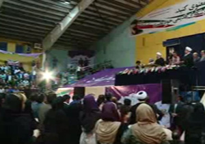 سخنرانی حسن روحانی در جمع طرفدارانش در قزوین + فیلم