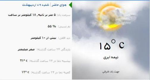 آب و هوا - آذربایجان شرقی  9 اردیبهشت ماه  96