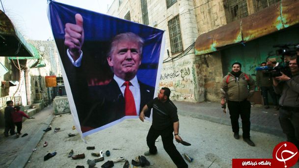 ابتکار جالب فلسطینی&zwnj;ها برای استقبال از ترامپ+ عکس