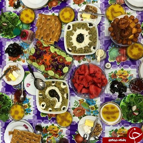نمایی از سفره افطار در قاب تصویر