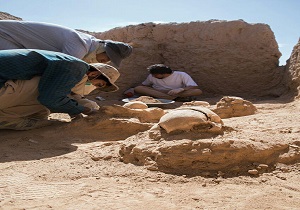 کنکاش دخمه ترک آباد اردکان بازمانده از دوره ایلخانی