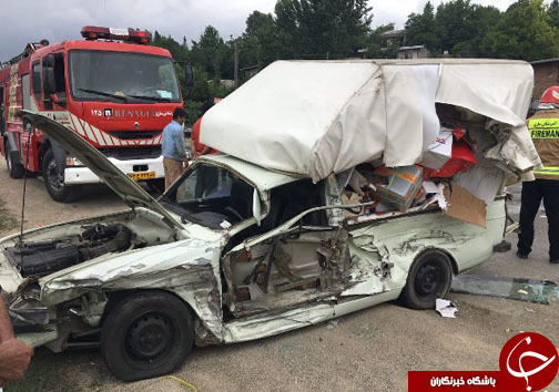 تصادف خودرو در محور كياسر بدون تلفات جانی