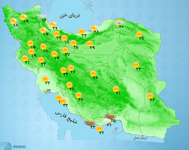 آب و هوای 12 خردادماه