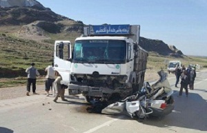 مرگ راننده پراید در برخورد با کامیون