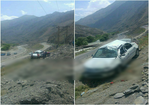 پرواز بالگرد اورژانس مازندران برای انتقال مصدومان سانحه رانندگی + تصاویر