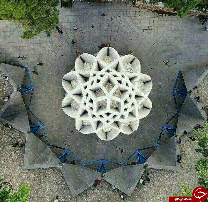 تصویر هوایی بسیار زیبا از آرامگاه خیام در نیشابور
