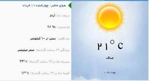 آب و هوا - آذربایجان شرقی  17 خرداد ماه  96