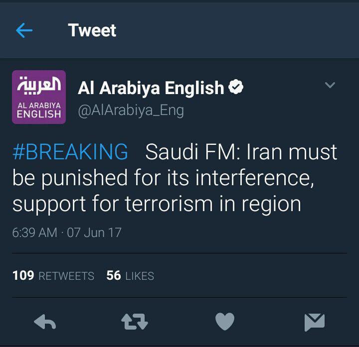 واکنش بحث&zwnj;برانگیز وزیر خارجه عربستان سعودی به حملات تروریستی تهران