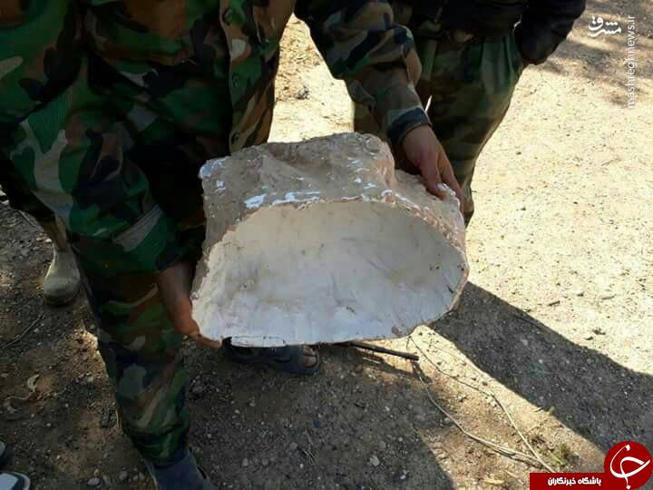 کشف بمب صخره ای داعش در شرق حلب +عکس
