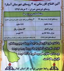 بهره برداری از 4 طرح گاز رسانی روستایی