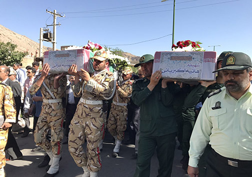 تشییع با شکوه ۲ شهیده حادثه تروریستی تهران در خرم آباد+ عکس