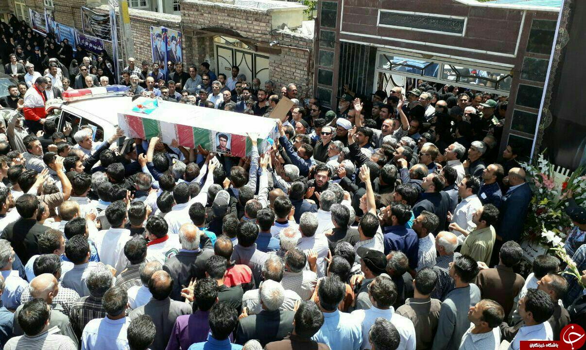 پیکر شهید جعفر جعفرزاده در شهرستان شوط خاکسپاری شد + تصاویر