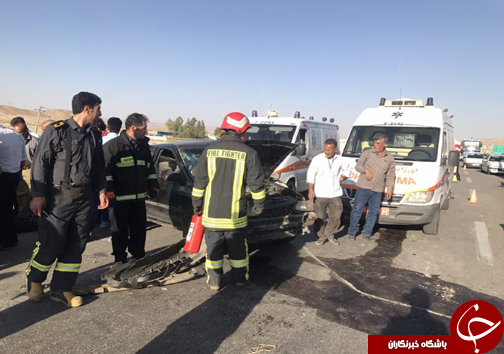 3 کشته و مصدوم در برخورد تریلی و پراید + تصاویر
