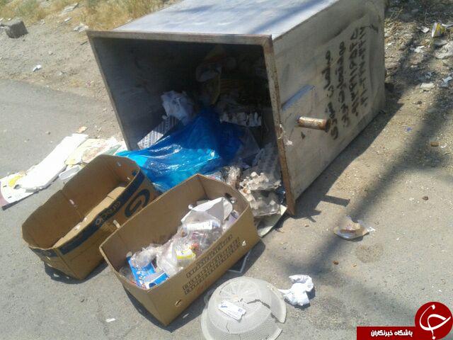 وضعیت اسفبار سطل های زباله عنبرآباد + تصاویر