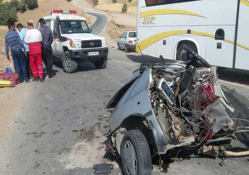تصادف دو ماشین پراید در جاده کوهدشت به خرم آباد + تصاویر