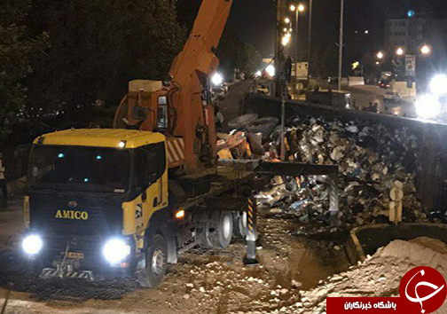 برخورد 2 دستگاه تريلر و جرثقيل در شیراز + تصاویر