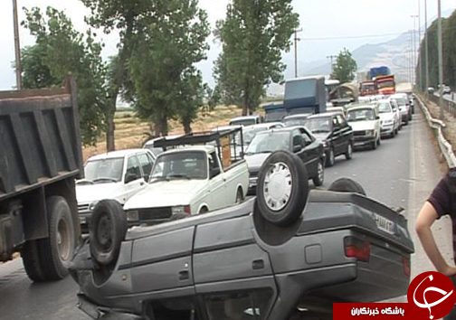 واژگونی وحشتناک ۲ خودرو در گلستان+تصاویر