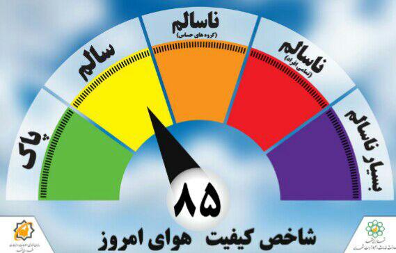 کیفیت هوای مشهد در شرایط سالم ۱۳۹۶/۰۳/۲۸