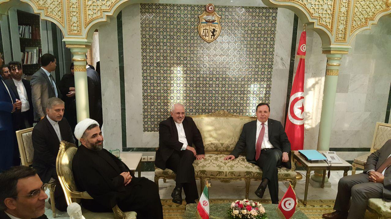 دیدار ظریف با رئیس جمهور و وزر امور خارجه تونس