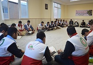 حضور جوانان امدادگر جمعیت هلال‌احمر کرمانشاه در محفل انس با قرآن کریم