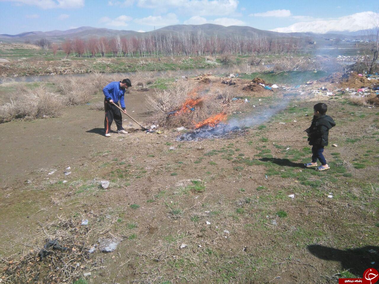 پاکسازی ساحل رودخانه از زباله + تصاویر