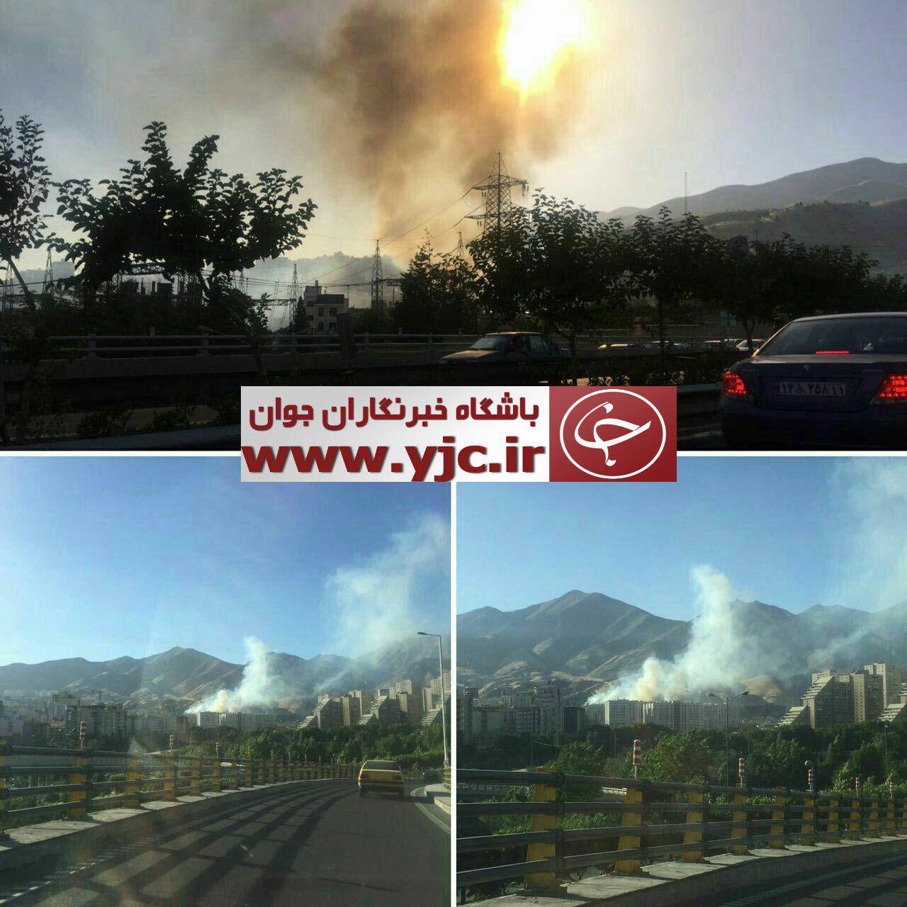 آتش سوزی گسترده در محدوده اتوبان یادگار امام(ره) + فیلم
